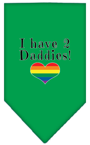 I Have 2 Daddies Screen Print Bandana Emerald Green Large